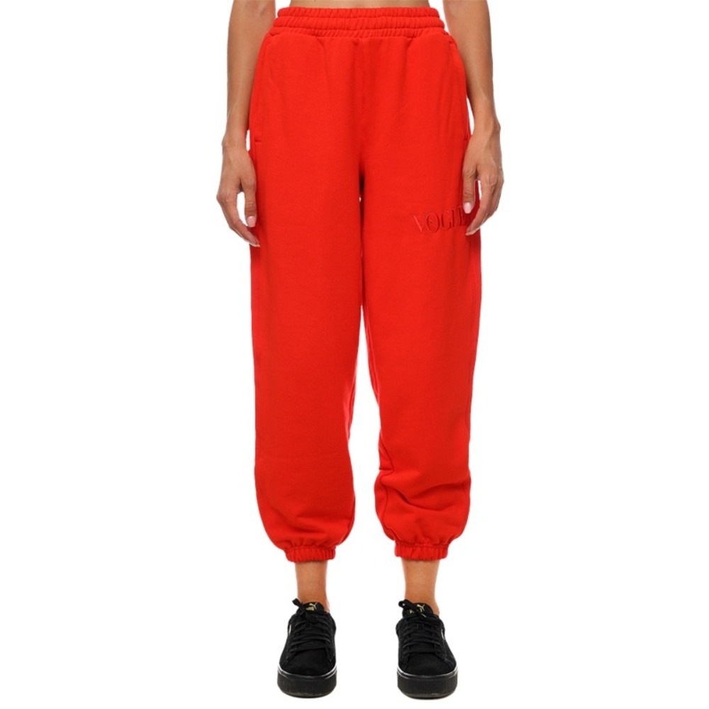 Puma x Vogue Red Sweatpants Joggers Womens Medium High Rise Tonal Logo Collab